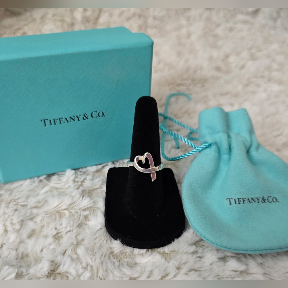 Tiffany & Co. Paloma Picasso Sterling‎ Silver 925 Heart Ring Size 5 EUC